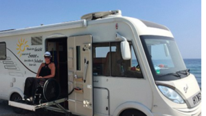 Photo of Christiane Wick-Juttner with her RV
