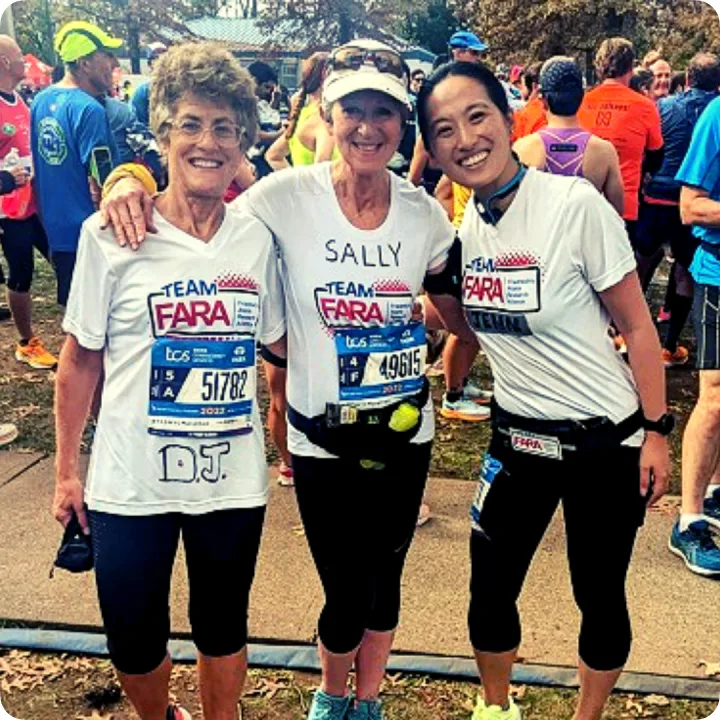 Three women at a fundraising event