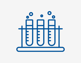 Test tubes icon - Measure Downstream Effects of Frataxin Deficiency - blue