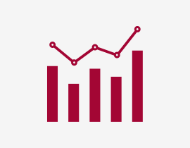 Clinical Dataset graph icon - red