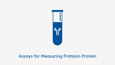 blue icon for assays for measuring frataxin protein