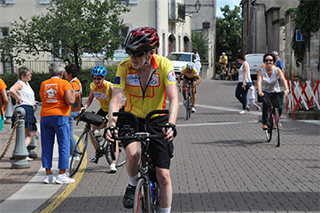 Photo of Dr. Robert Wilson on a bicycle