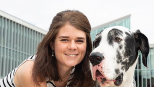 Photo of Caroline Spencer with dog