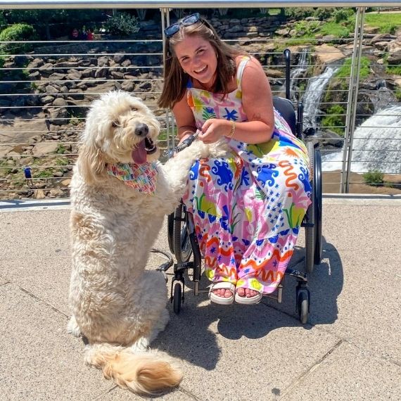 Portrait of Megan Ploch and her dog